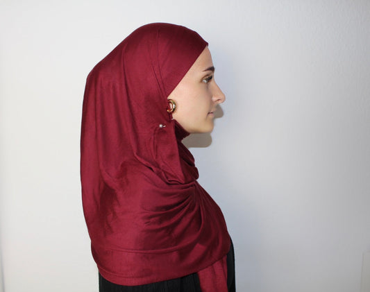 Rouge Bordeaux Jersey-Hijab