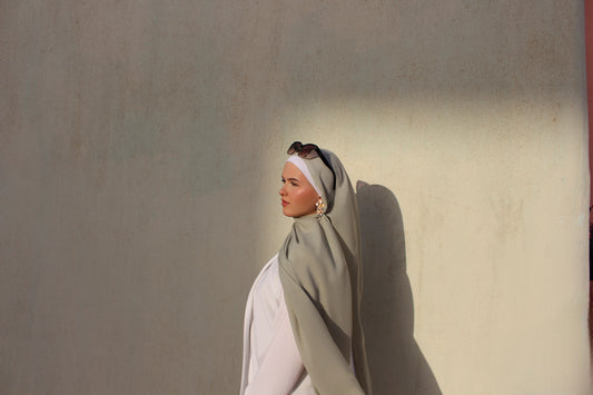 Khadra Chiffon Hijab Pastell-Olive
