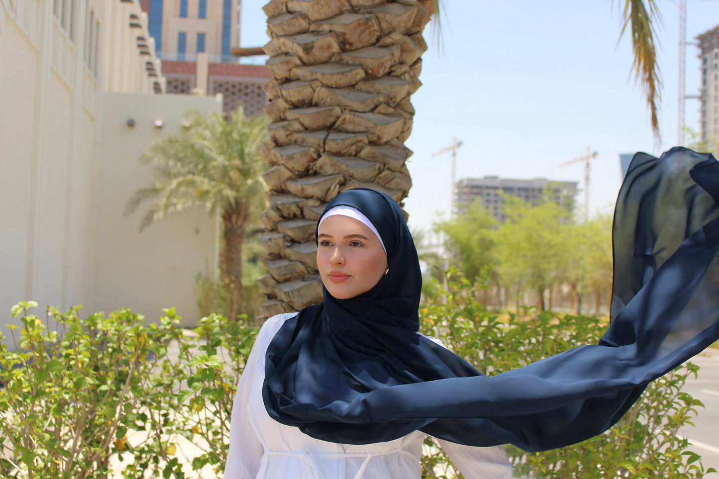 Samaa Chiffon Hijab – Moonstone Blue